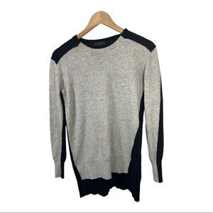 J. CREW Women’s Wool Blend High Low Hem Sweater Gray/Black Size Extra Small